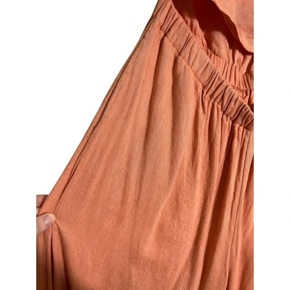 FREE PEOPLE Two-Timin' Coral Wide Leg Jumpsuit‎